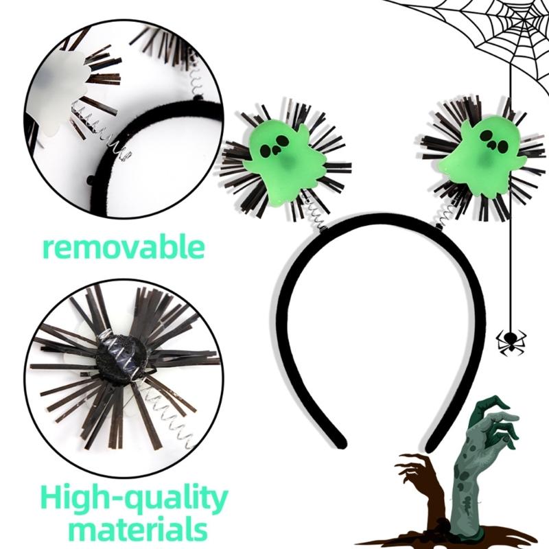 Cute Bat Specter Headband with Pumpkin Glow in Dark Hair Hoop Novelty Party Headdress Headwear Party Accessories