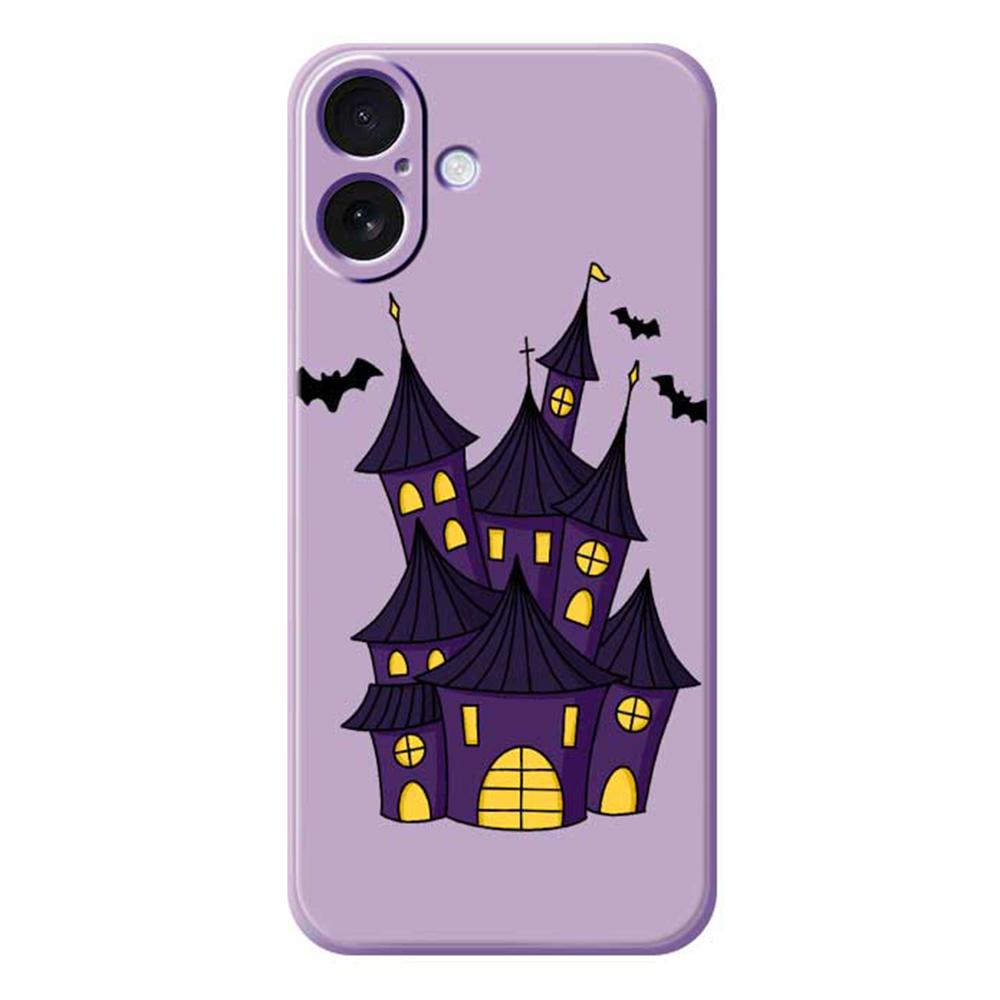 For iPhone 17 Case Bat Castle Pattern Printing Straight Edge TPU Phone Back Cover