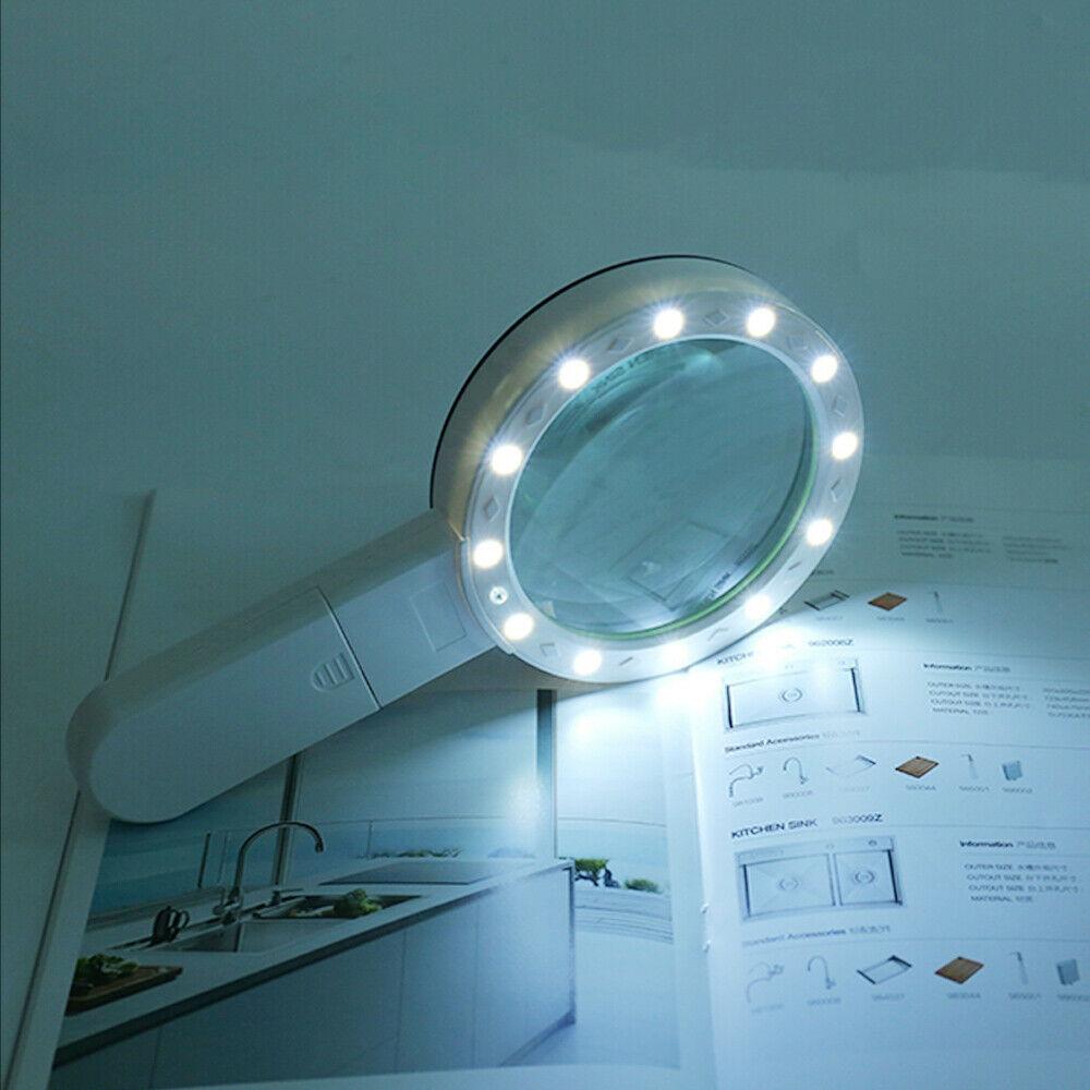 30-кратная оптическая лупа со светодиодной подсветкой 30-кратная ручная лупа с подсветкой для чтения