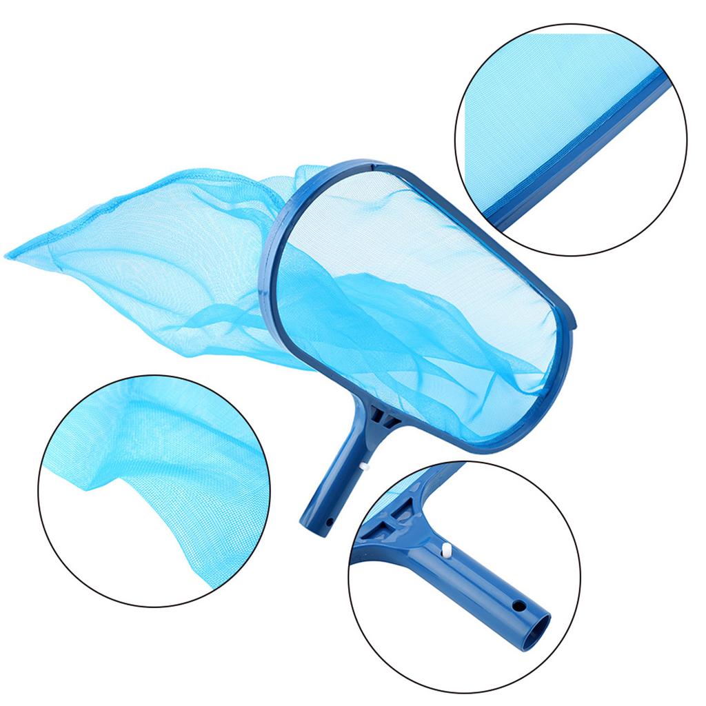 Синий пластиковый скиммер для листьев, мелкая сетка, глубокий мешок, инструмент для очистки бассейна, пруда, ванны