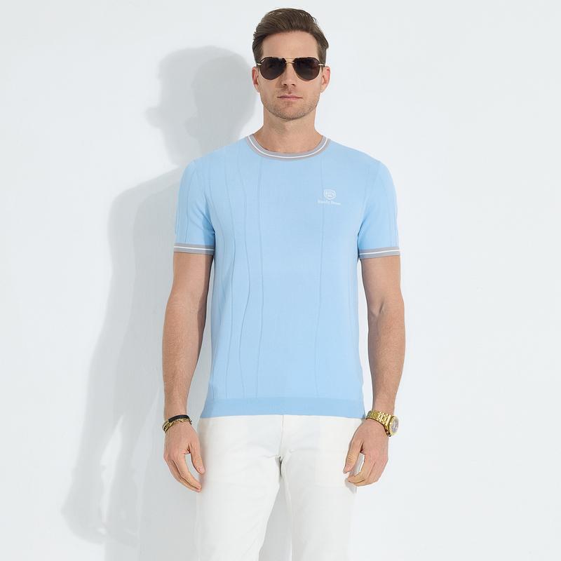 Elite 2025 Men's Striped Short-sleeved T-shirt 7006