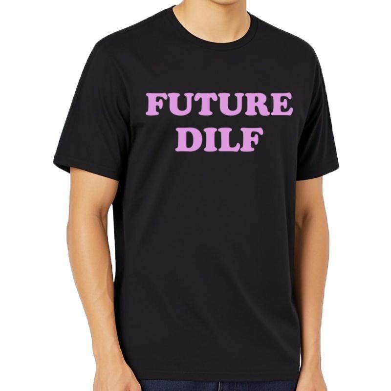 Camisetas GráFicas Con Letras Retro Dilf Del Futuro Divertido Camiseta Informal A La Moda Para Hombres Y Mujeres Cam
