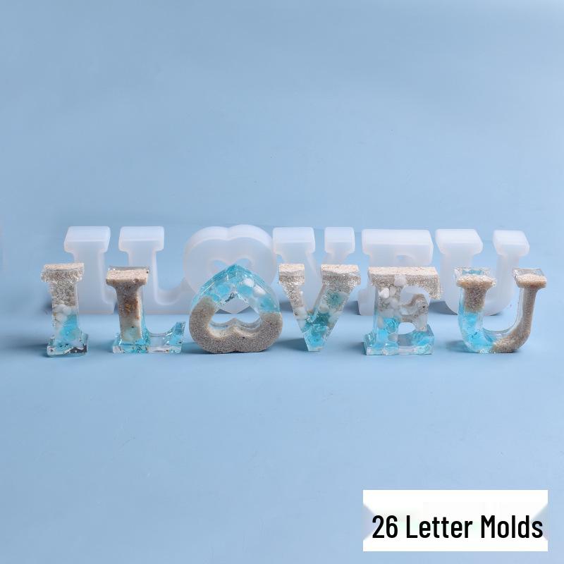 Crystal Epoxy Silicone Molds: 26 English Letters for Creative DIY Ornaments and Decorations