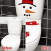 Christmas Snowman Toilet Decoration Stickers with Festive Snowman, Red Scarf & Snowflakes Design, Bathroom Decorations Christmas