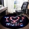 1pc Love Music Heart Chair Carpet for Office, Soft, Non-Slip Polyester Mat, Office, Living Room, Bedroom, Durable Polyester yy251207193
