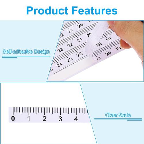PATIKIL 10-Piece Set of 50cm Adhesive Rulers, Clear Backed, Sticker Tape for Workbenches, Sewing, Saws, and Drafting Tables
