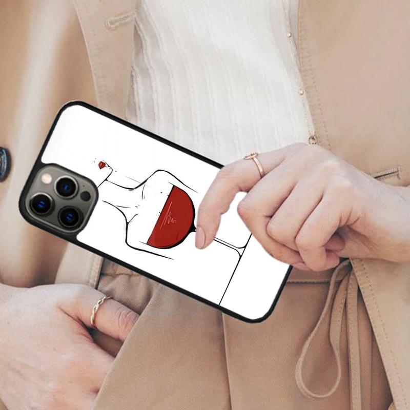 Чехол для телефона с магнитом и рисунком бокала красного вина для APPLE iPhone 17 Air 16 14 13 12 Pro Max 15 Plus Беспроводная зарядка С крышкой MagSafe