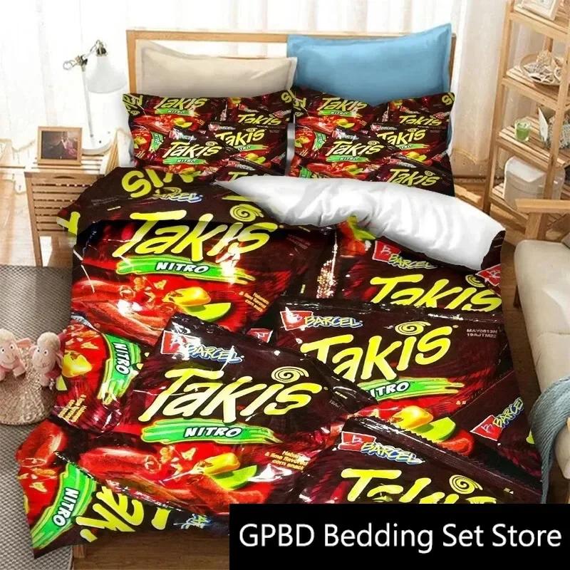 3D Печать Закуски Takis Комплект постельного белья Двуспальный Twin King Пододеяльник Одеяло Наволочка Для мальчиков девочек взрослых Спальня