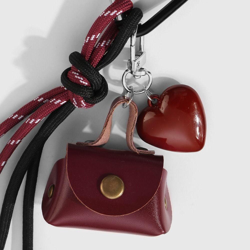 New Woven Rope Bow Keychain DIY Sweet Pendant Heart Bag Keyrings