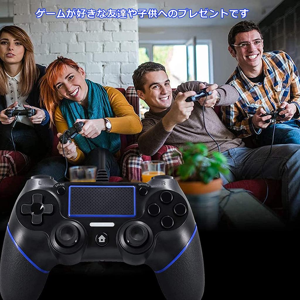 P4 Controller Wired PlayStation 4 Gamepad USB Connection System Compatible Ergonomic Double Vibration Gravity Sensitive Function High Durability