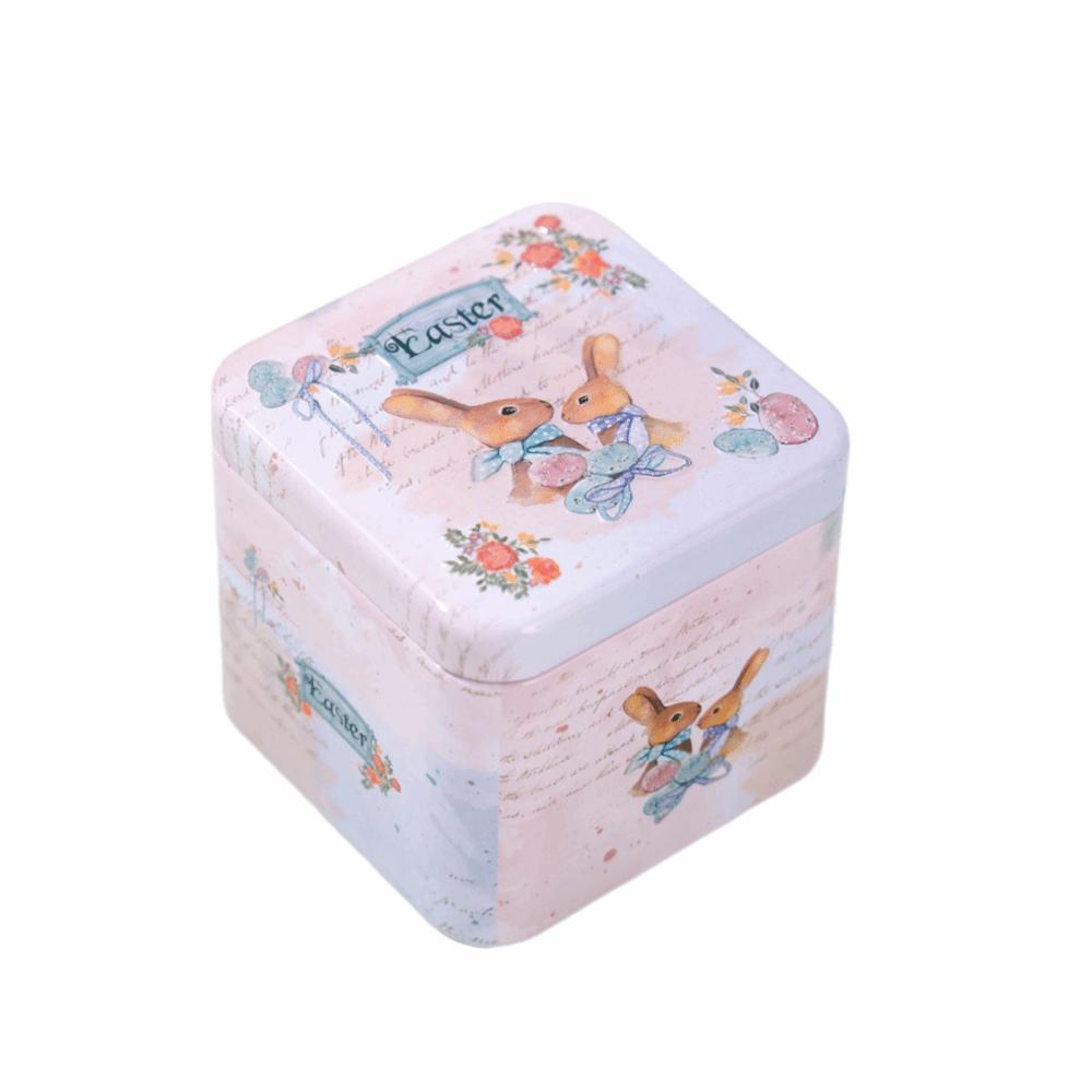 Empty Box Easter Gifts Box Square Shape Easter Egg Box Rabbit Tin Storage Box  Easter Party