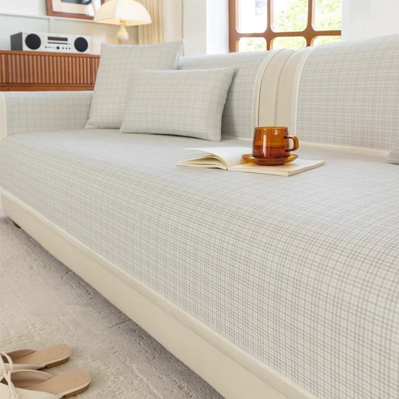 Ice Silk Sofa Cushion  New Summer Mat Seat Cushion High-End All-Inclusive Sofa Cover Straight Row Washable Cover