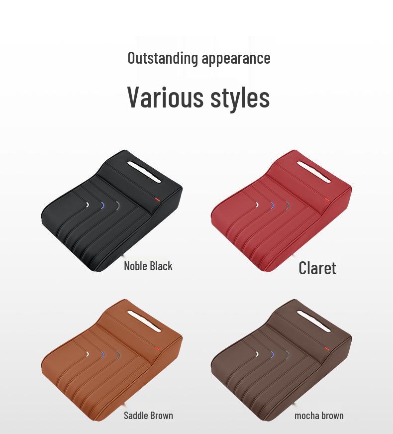 Универсальная подушка из пенополиуретана для подлокотника автомобиля с держателем для коробки с салфетками.