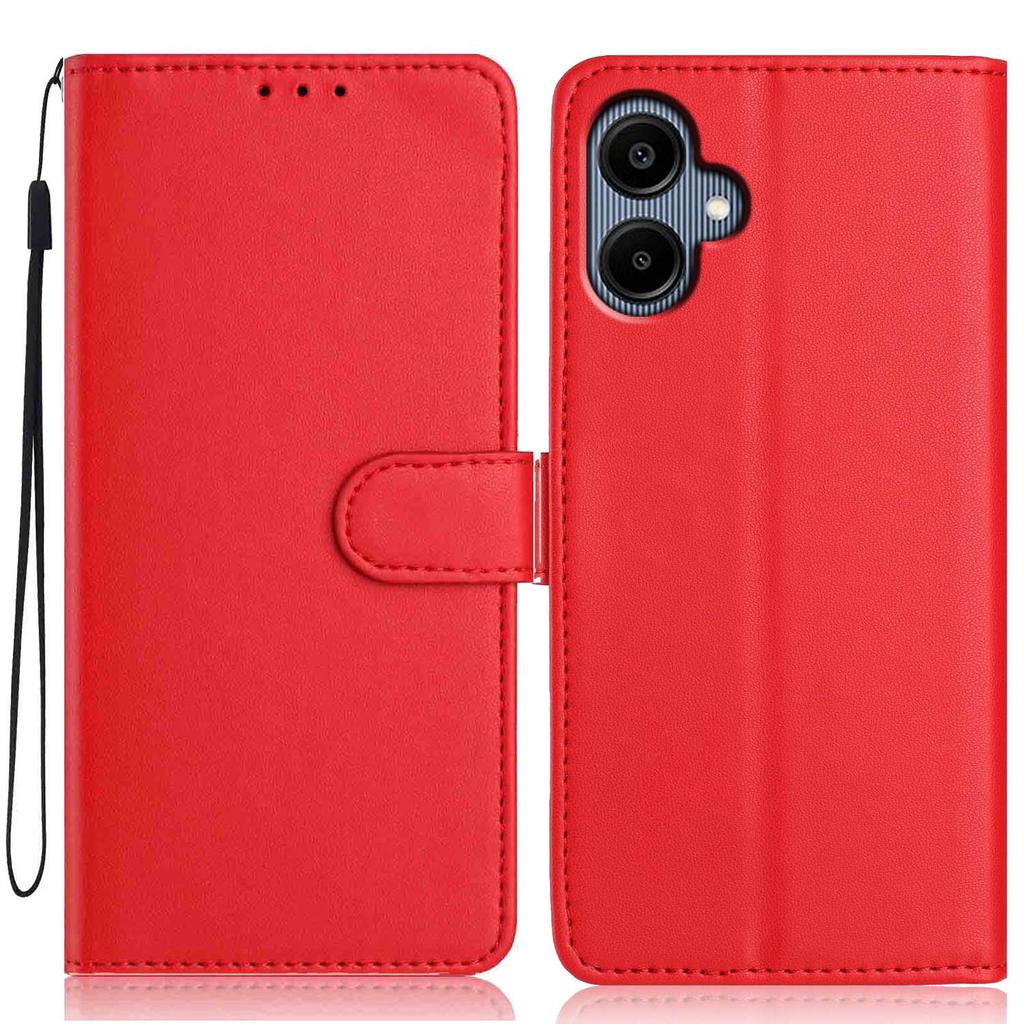 For Samsung Galaxy A07 4G/A06 4G/A06 5G Wallet Case with Strap/Multiple Card Slots Solid Color Leather Stand Phone Cover