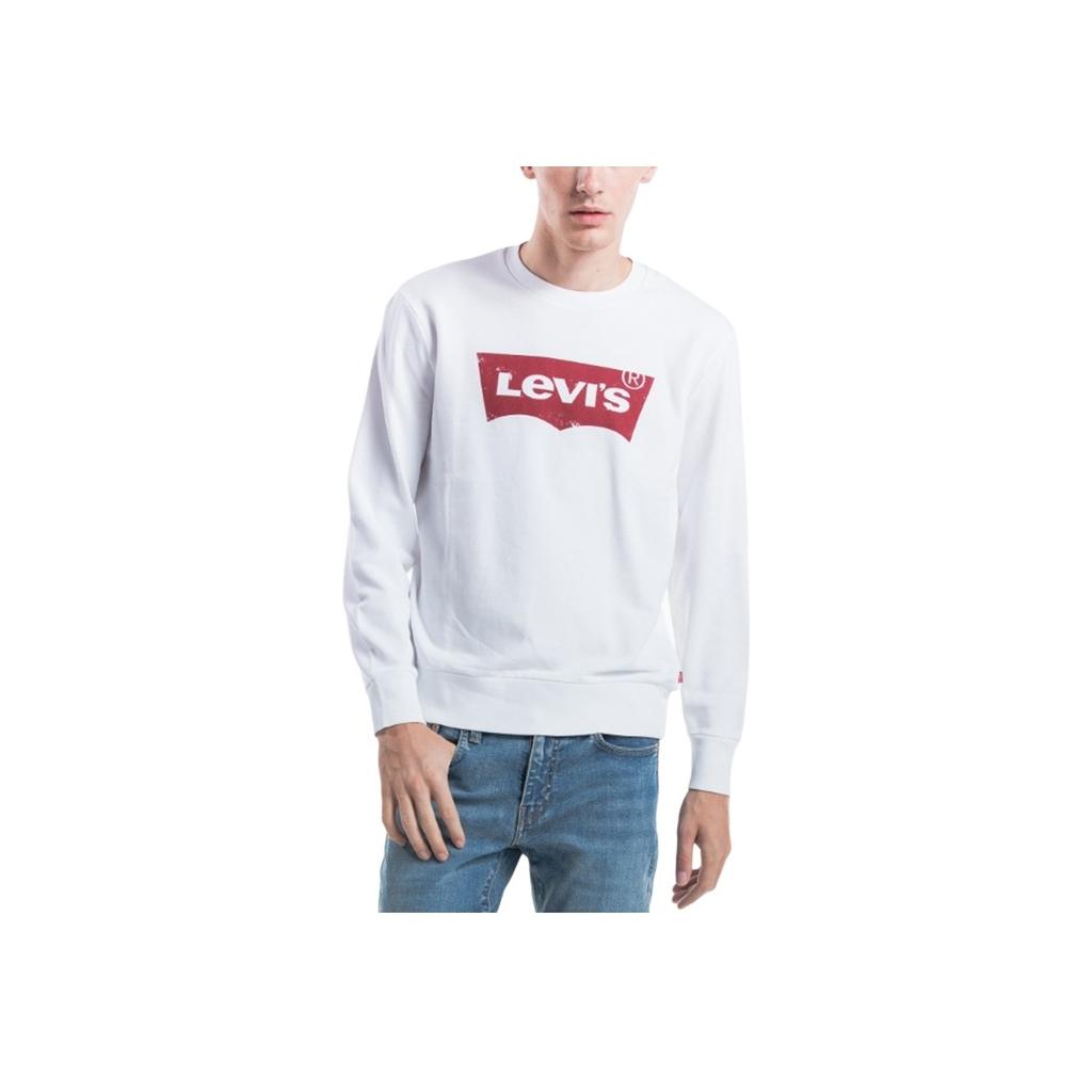 Свитшот мужской Levis с буквенным логотипом, свободного кроя, с длинным рукавом, белый 19492-0029