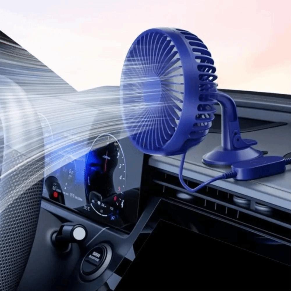 Quiet Operation Dual-Head Car Fan Multi-Angle Adjustable Electric Fan Driving Environment