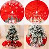 Charming Red Snowflake Tree Skirt Adorned With Festive Christmas Gnomes For Holiday Cheer