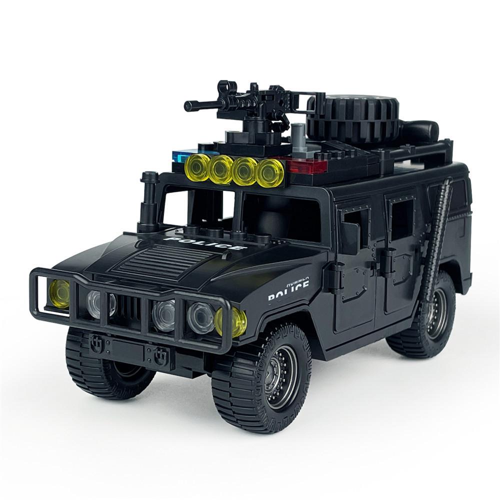 Спецподразделение SWAT Хаммерный Автомобиль Масштабная Модель Строительные блоки Военные игрушки Черный Фигурки Автомобиля Набор аксессуаров Оружие Блок для Детей