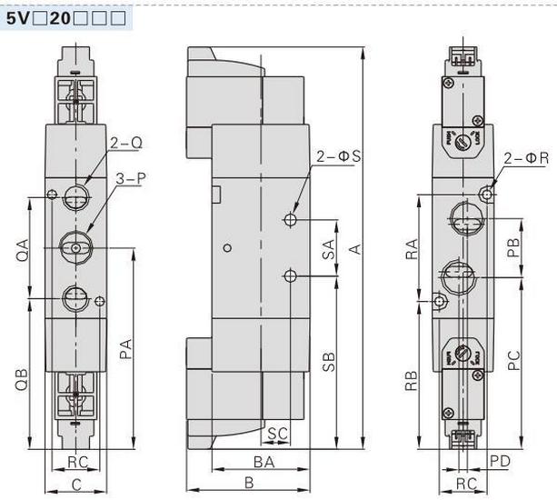 AirTAC Solenoid Directional Valve 5V210-06/B050/A050