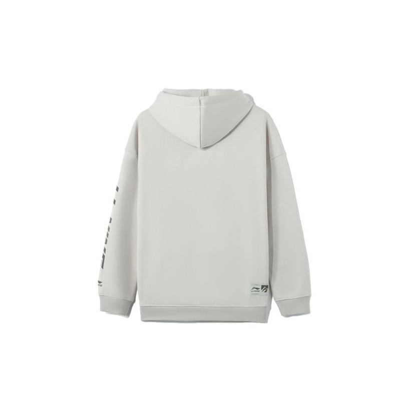 Li-Ning Sports Life Series Plus Velvet Warm Loose Hoodie Unisex Tops Gray AWDR857-8