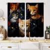 2 панели черный белый кот питомец моющийся штанга карман занавеска для спальни офис кухня гостиная жалюзи кабинет домашний декор