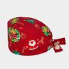 New Christmas Printed Surgical Scrub Cap 100%cotton Sweatband Chef Vet Spa Medical Bouffant Hat