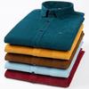 Мужская вельветовая рубашка с длинным рукавом в стиле business casual из чистого хлопка