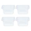Набор гастроемкостей Thunder Group 100 мм, 4 шт., безопасный, из прочного коммерческого поликарбоната, для использования в посудомоечной машине, 1/9, глубокий, прозрачный, PLPA8194-4S