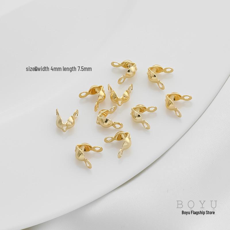 Застежка-зажим с позиционированием из 14-каратного золота для DIY жемчужного ожерелья - Защищающая цветная наконечник для бусин