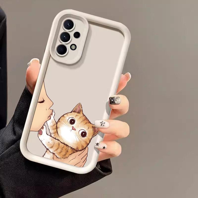 Милый кот Американский короткошерстный Чехол Для Samsung A55 A35 A13 A54 A53 A52 A34 A33 A32 A21S A14 A23 A24 A12 A51 A71 Чехол для телефона