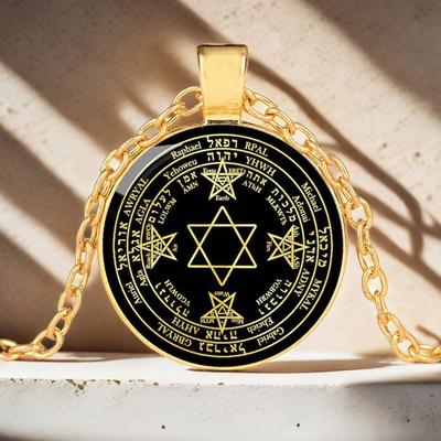 Подвеска Малый изгоняющий ритуал Магический круг Ожерелье Золото Серебро Ювелирные изделия Амулет Талисман Подходит для повседневной носки, подходит как для мужчин, так и для женщин.