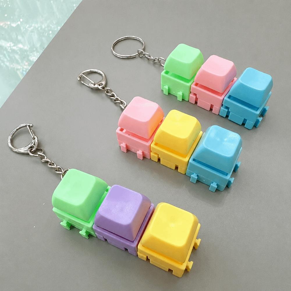 Keycap Button Mini Key Press Toy Portable Stress Relief Toy Keyboard Fidget Keychain Decompression