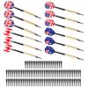 Safe Darts 12Pieces 14g Darts Set Soft Plastic Tip Plastic Barrels Iron Golden Plated Shaft Plastic Flight with 100 Tip