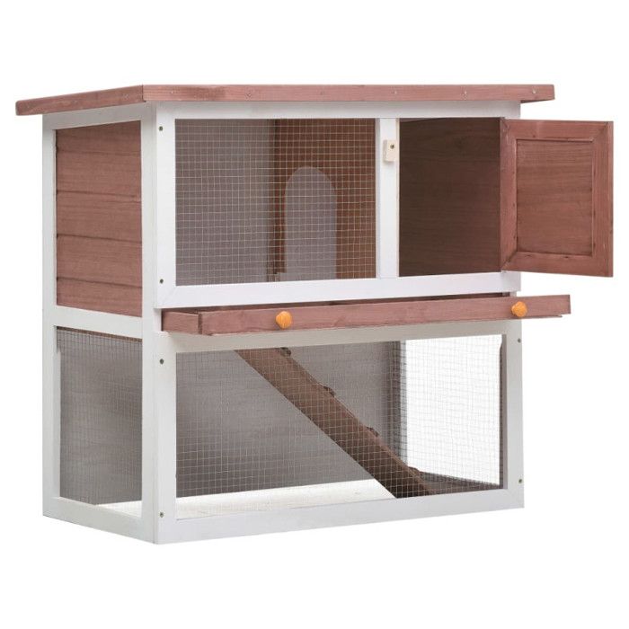 Outdoor Hutch - vidaXL - 1 Door - Solid Fir Wood - Brown - 90 X 45 X 80 Cm