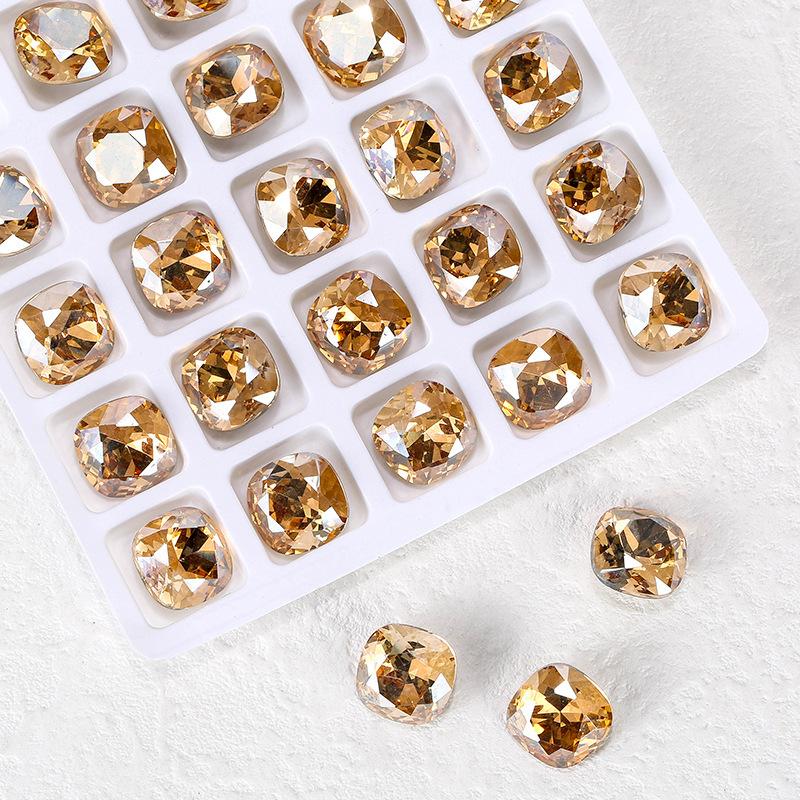 K9 Rose Pink Axe Diamond Nail Art Diamond Jewelry Flash Crystal Special Shaped Pointed Bottom Diamond Pink Love Nail Diamond