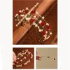 French Red Rhinestone Female Hair Accessories Pearl Hair Hoop Korean Style Headwear Rose Headband