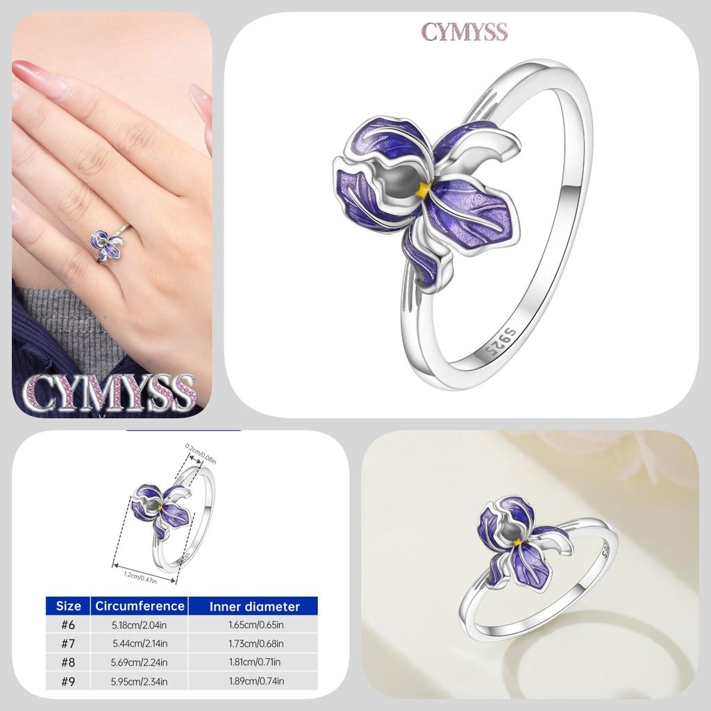 Кольца из серебра S925 с цветами и бабочками для женщин, размеры 6 7 8 9. Изысканное закрытое кольцо, идеально подходит для подарков на день рождения, свадьбу