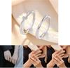 Trendy Geometric Couple Rings Adjustable Open Design Simple And Personalized