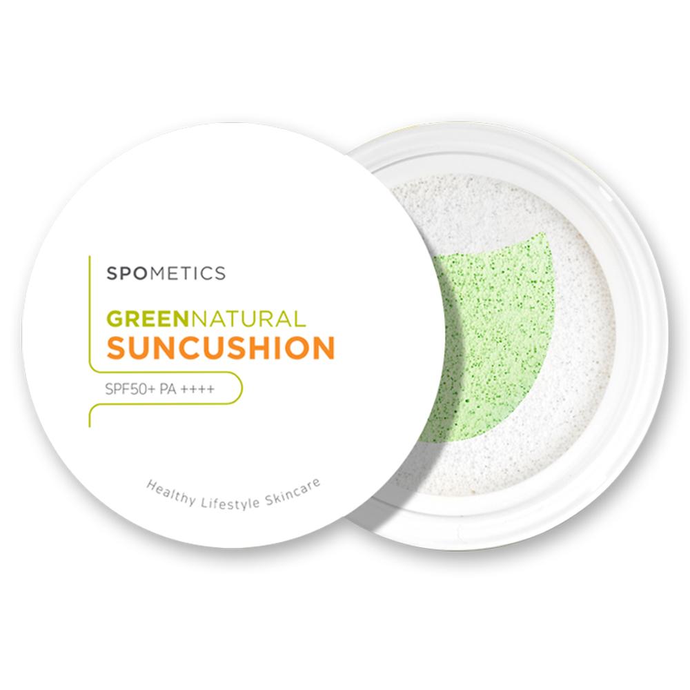 Spometics Green Natural Sun Cushion SPF50+ PA++++, 25g, 1 Piece