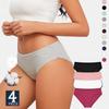 4 шт./компл. Женские трусики в полоску, Сексуальные женские трусы с низкой посадкой из дышащего хлопка, Мягкое женское нижнее белье, Женские трусы
