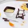 Chocolate Fondue Mugs Set with Forks 300ml Ceramic Melting Pot Set