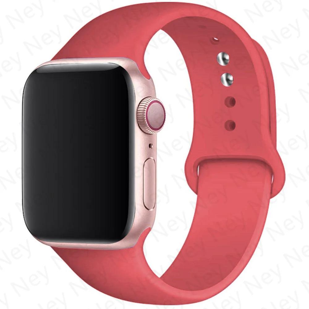 Силиконовый ремешок для Apple Watch Band 44 мм 40 мм 49 мм 45 мм 41 мм 38 мм 42 мм Correa Belt Bracelet IWatch Series 9 8 7 6 5 3 SE Ultra 2