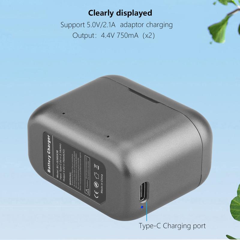 2 Card Slot Type-C Battery Charging Box for Insta 360 X3 Battery for Insta360 One X3 Portable Charge Accessories