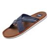 Harssidanzar Summer Cross Skate Comfortable and with Arch Size 25cm Men's Sandals, Lightweight, Support, KM234JP, Navy,