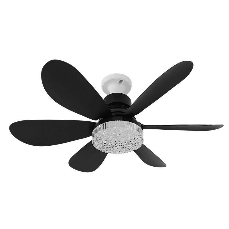 Светодиодный вентилятор - Патрон E27, Легкая установка, Бесшумный пульт дистанционного управления, Трехцветный, Шестилопастной дизайн для детской спальни.