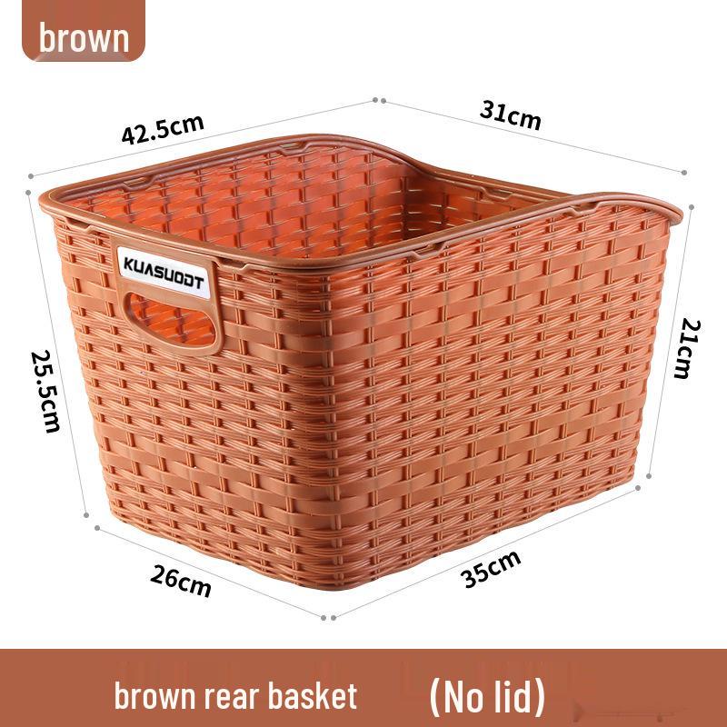 Large Capacity Bicycle Rear Basket with Lid for Mountain and Electric Bikes - Pet or Cargo Carrier.