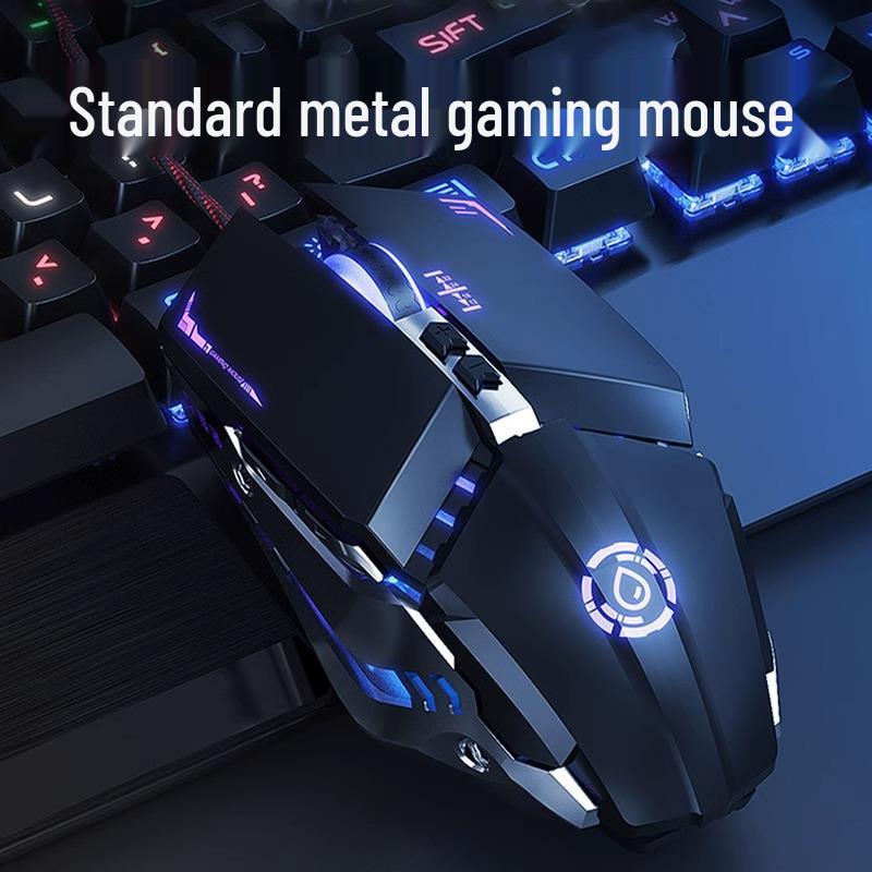 Мужской проводной игровой комплект: Механическая клавиатура, мышь и гарнитура для использования на рабочих местах в киберспорте и интернет-кафе.