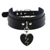 Black Punk Heart Choker Collar Goth Fashion Necklaces Kawaii Leather Choker Women Girls Rock Harajuku Emo Gothic Jewelry