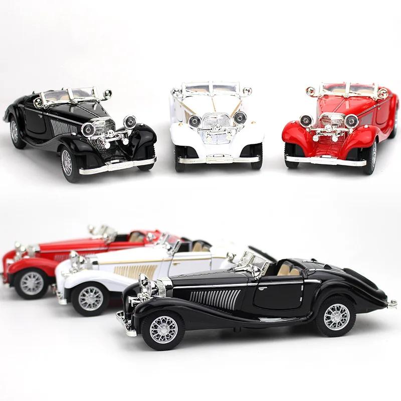 1/28 Alloy Vintage Car Retro 500K Car Model Static Collection Gift Cake Ornaments