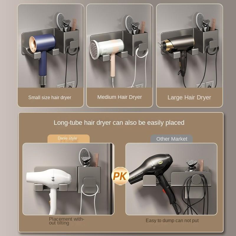 Настенный держатель для фена Полки для ванной Подставка для бритвы и фена с ящиком для хранения Органайзеры для туалета